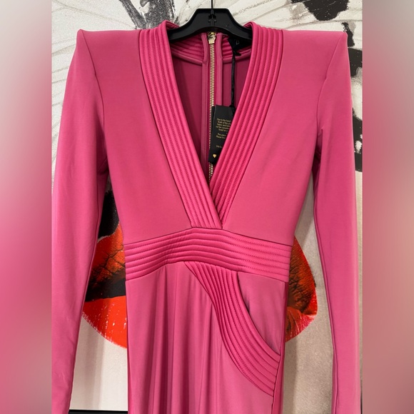 ZHIVAGO 976B The Heiress Gown in Damask Battle Line Long Sleeve Maxi Dress - Picture 7 of 14